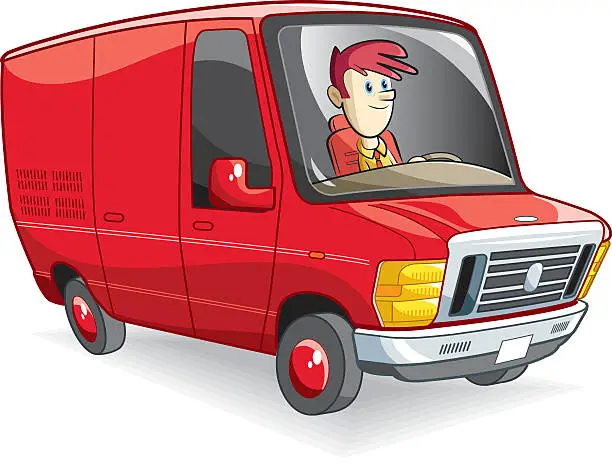 Vector illustration of swanky delivery car