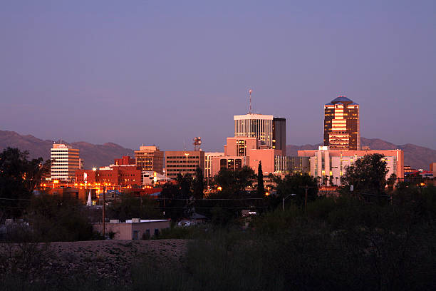 istock Glowing Tuscon Arizona Downtown At Dusk 472311902