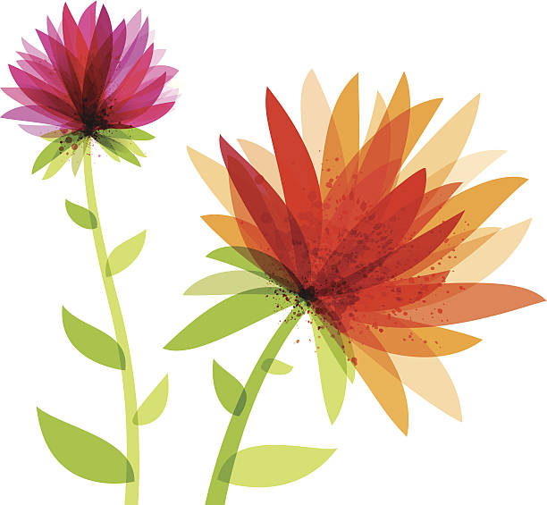 illustrazioni stock, clip art, cartoni animati e icone di tendenza di astratto fiori vivaci - flower nature single flower plant