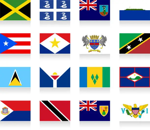 Vector illustration of Carribean Flags- Part 2