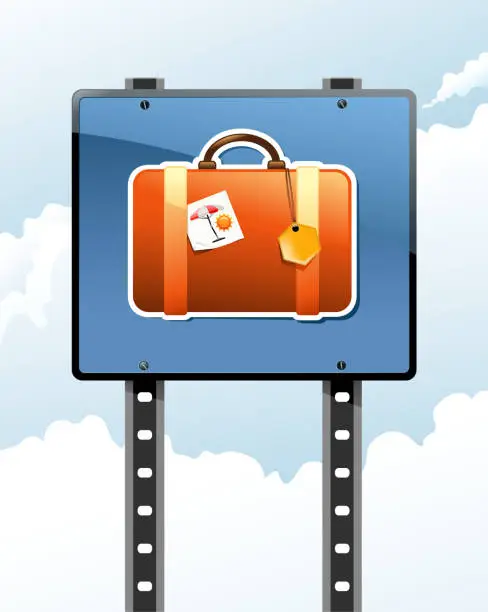Vector illustration of suitcase sign