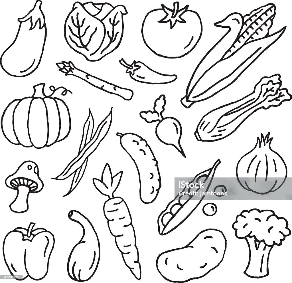 Vegetable Doodles A variety of vegetable doodles. Vegetable stock vector