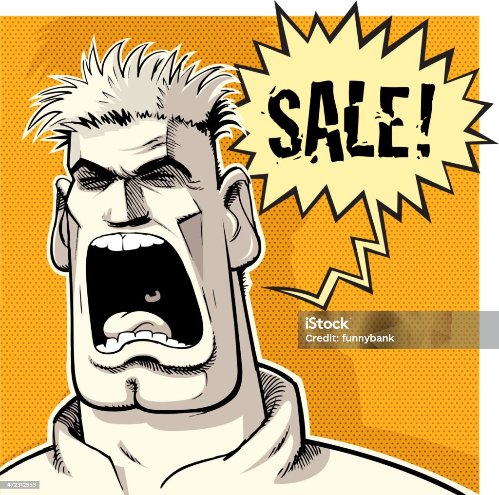 sale screaming drawing of vector sale cartoons. Business stock vector