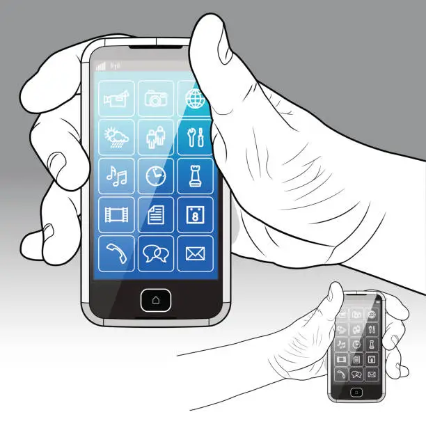 Vector illustration of Smart Phone Grip