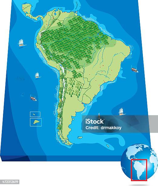 남미 맵 지도에 대한 스톡 벡터 아트 및 기타 이미지 - 지도, 아마존 강, 아마존 지역