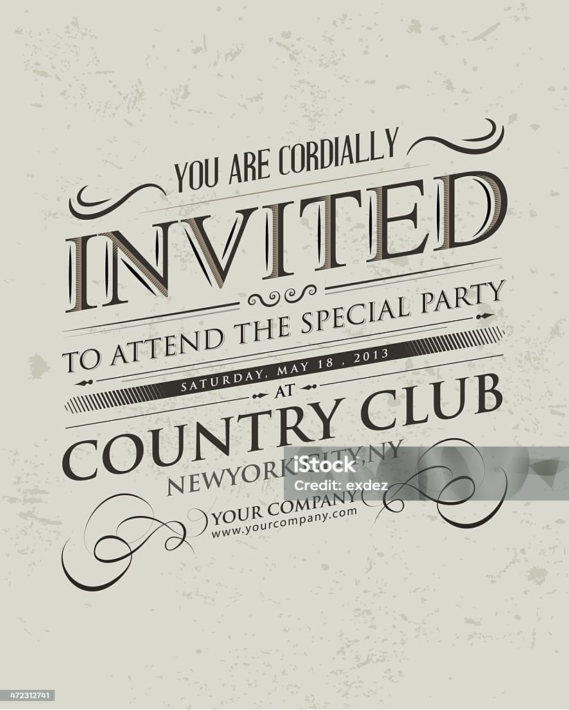 Retro Invitation typography Banner - Sign stock vector