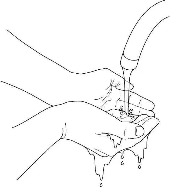 Vector illustration of Washing hands