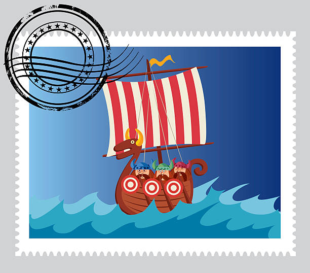 norwegen-briefmarke - hammerfest stock-grafiken, -clipart, -cartoons und -symbole