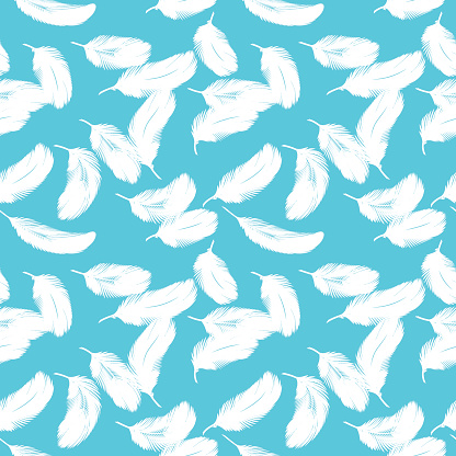 falling feathers, seamless background