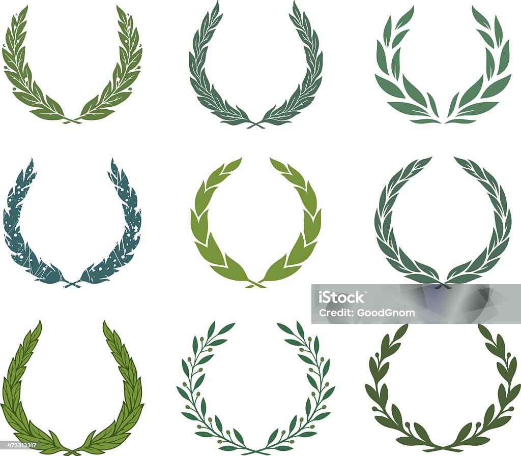 green Wieniec laurowy - Grafika wektorowa royalty-free (Wieniec laurowy)