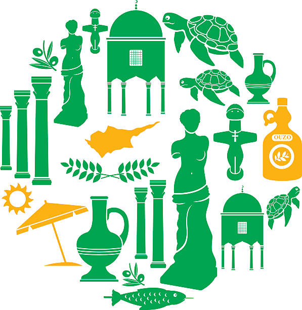 Cyprus Icon Set vector art illustration