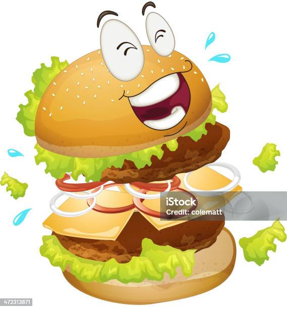 Burger - Arte vetorial de stock e mais imagens de Alface - Alface, Boca Humana, Carne