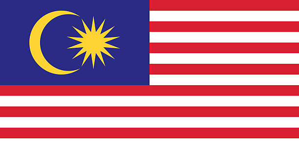 말레이시아 플래깅 - 말레이시아 국기 stock illustrations