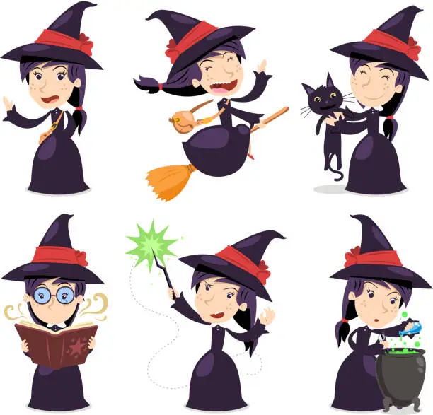 Vector illustration of Witch Set