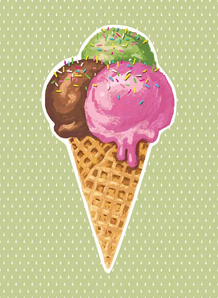 Vector illustration of classic ice cream