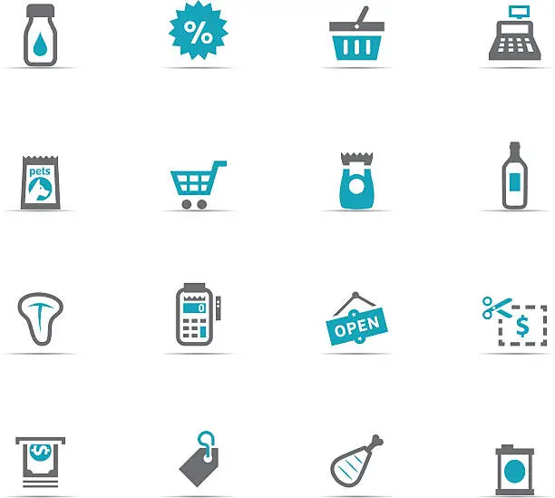 Vector illustration of Icon Set, supermarket