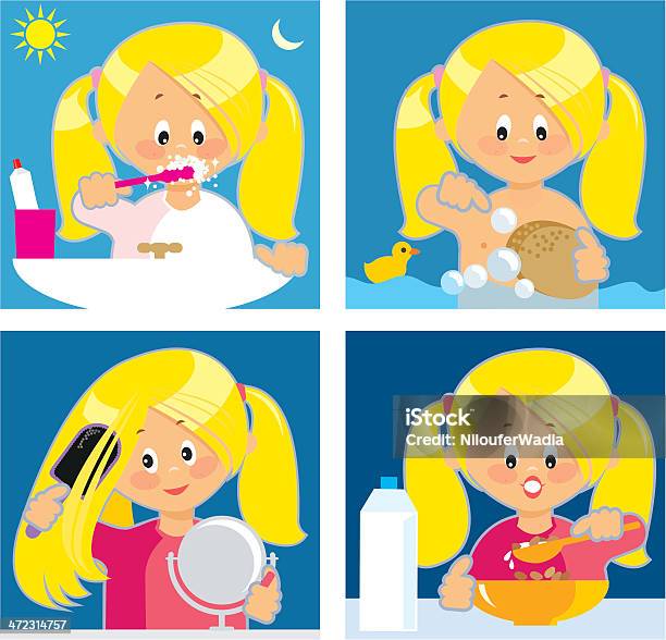 Ogni Giorno Igiene - Immagini vettoriali stock e altre immagini di Lavare - Lavare, Giorno, Spazzola per capelli