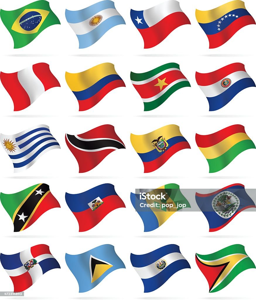 Banderas de América Central y del sur - arte vectorial de Bandera libre de derechos