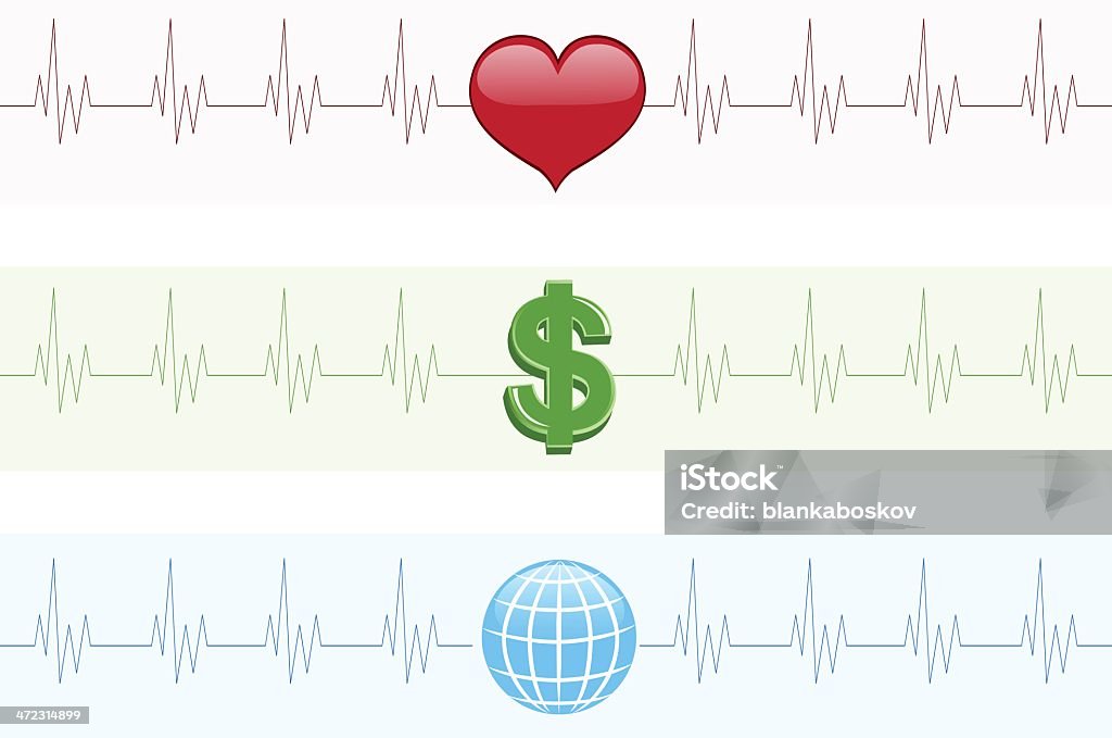Symbol Cardiograms - Grafika wektorowa royalty-free (Symbol dolara)