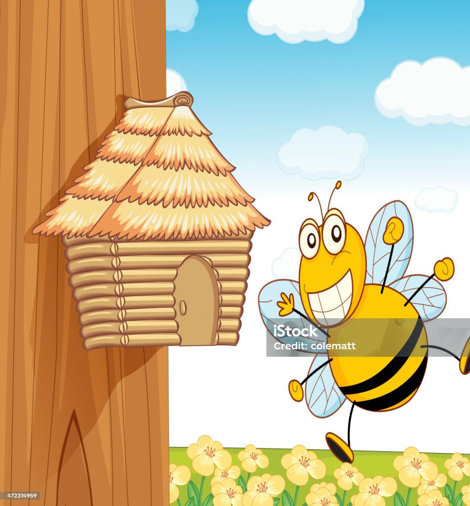 Bee hive - arte vectorial de Abeja libre de derechos