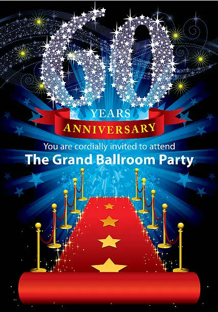 Vector illustration of 60th Anniversary Party