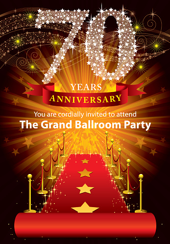 A vector illustration to show 70th Anniversary party design