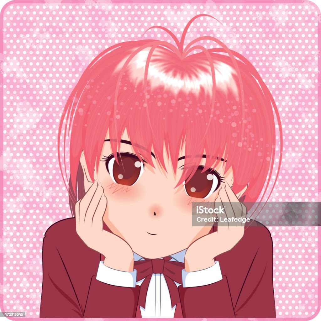 Japanischer Manga style [ Lächeln Mädchen ] - Lizenzfrei Mangastil Vektorgrafik