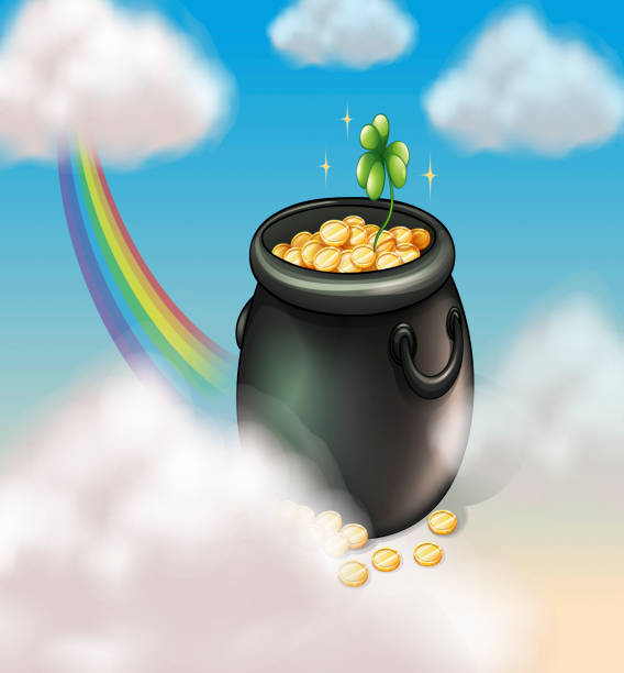 istock pot of coins with a clover plant 472315487