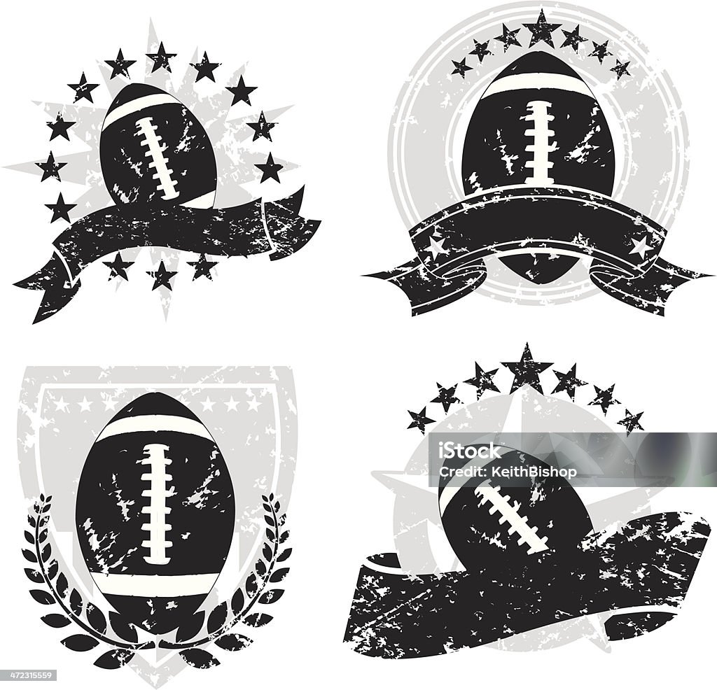 Fußball Grunge-Grafiken-Banner und Sternen - Lizenzfrei Amerikanischer Football Vektorgrafik