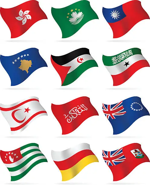 Vector illustration of Flying Flags Collection - additional countries