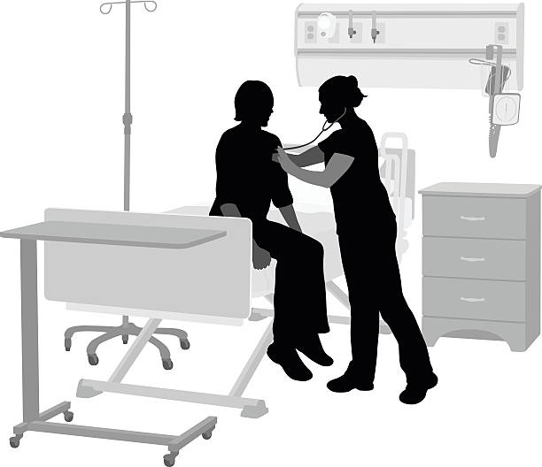 Hospital Ward A-Digit medicine silhouettes stock illustrations