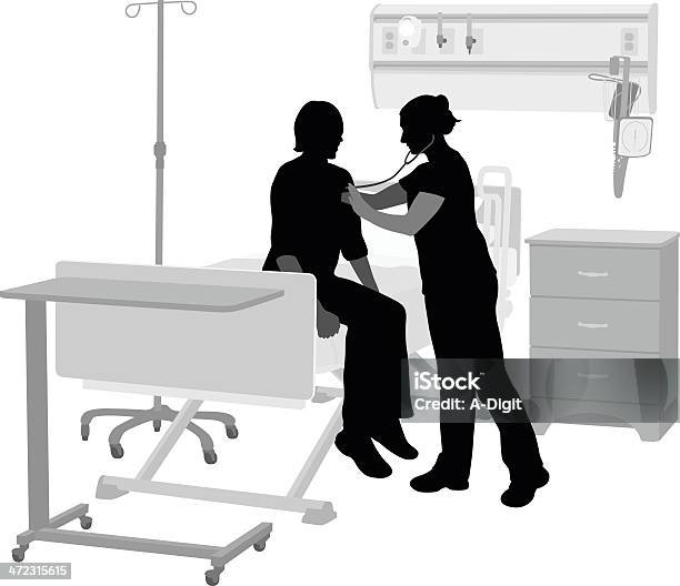 Hospital Ward Stock Illustration - Download Image Now - Doctor, In Silhouette, Patient