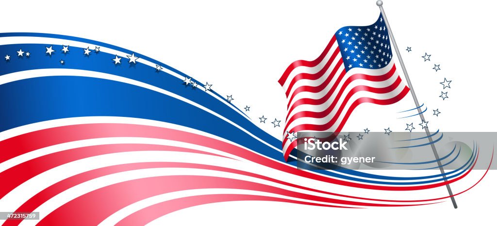 fourth of july backround drawn of vector USA celebration backround. American Flag stock vector