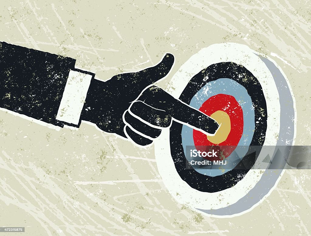 Target Pointed Target Pierced By A Pointing Hand Stock Illustration - Download Image ...