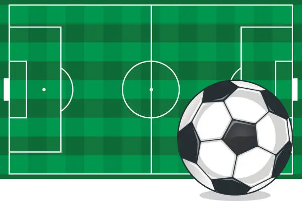 Vector illustration of Soccer Football field with ball