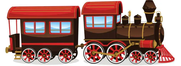 Vector illustration of Steam train old