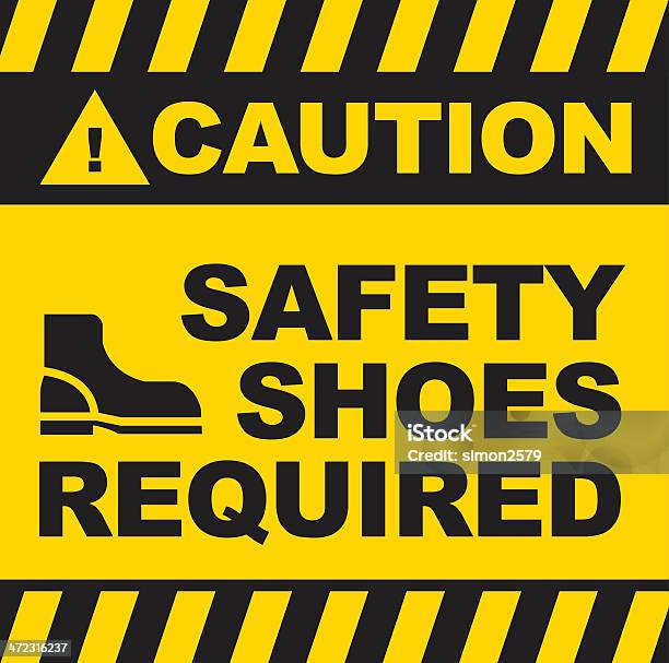 안전 신발도 필요 안전에 대한 스톡 벡터 아트 및 기타 이미지 - 안전, 스틸토, 표지판