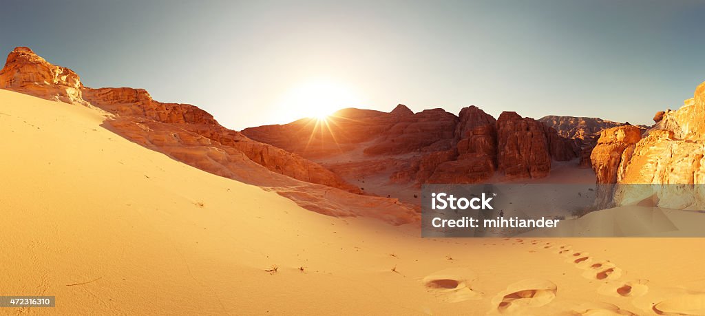 Desert Desert with mountains. Sinai, Egypt 2015 Stock Photo