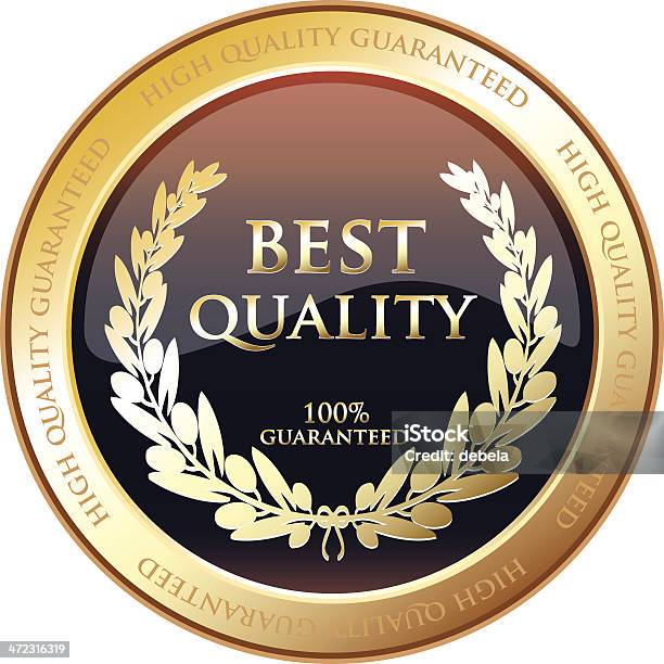 Лучшие Quality Gold Award — стоковая векторная графика и другие изображения на тему 100 - 100, 100 процентов, Безопасность