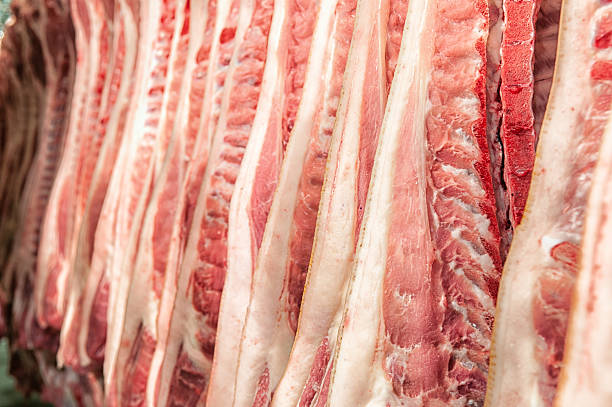 istock Fresh meat in a cold cut factory 472316372