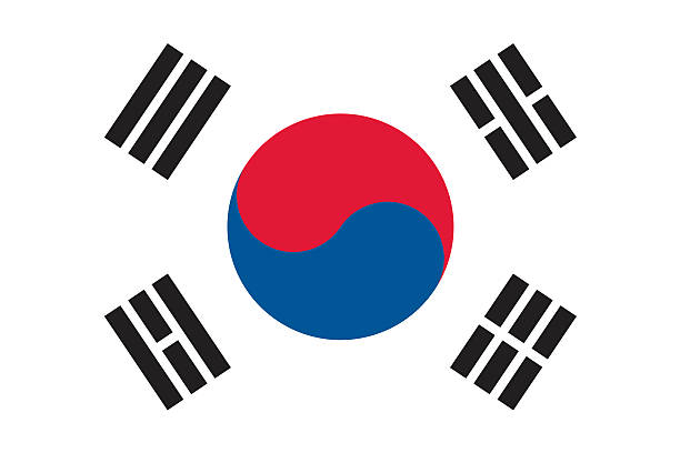 Flag of South Korea Proportion 2:3, Flag of the South Korea. korea stock illustrations