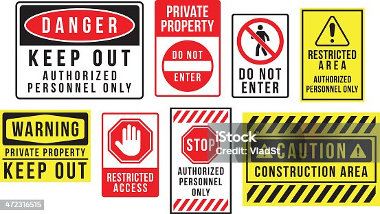 istock Caution danger and warning signs 472316515