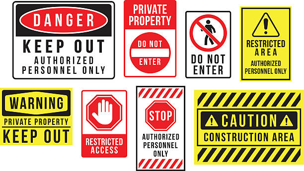 Caution danger and warning signs Caution danger and warning signs. st stock illustrations