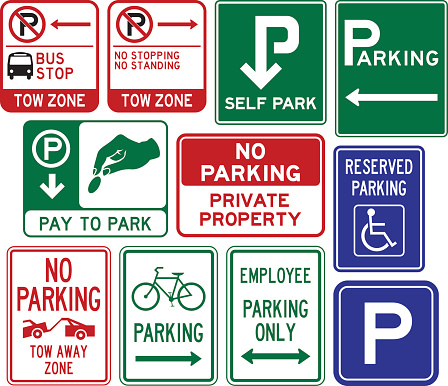 Parking signs.