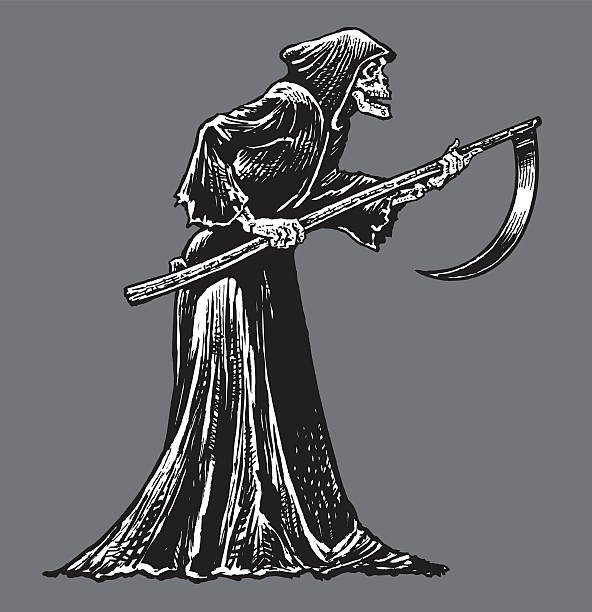 death or grim reaper - skeleton with sickle - 死神 插圖 幅插畫檔、美工圖案、卡通及圖標