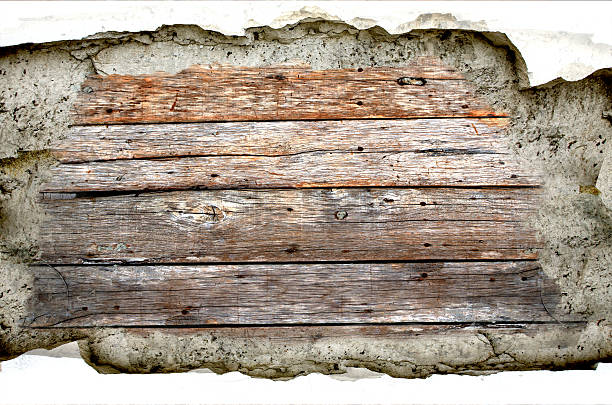 istock Wood and crack cement background 472316832