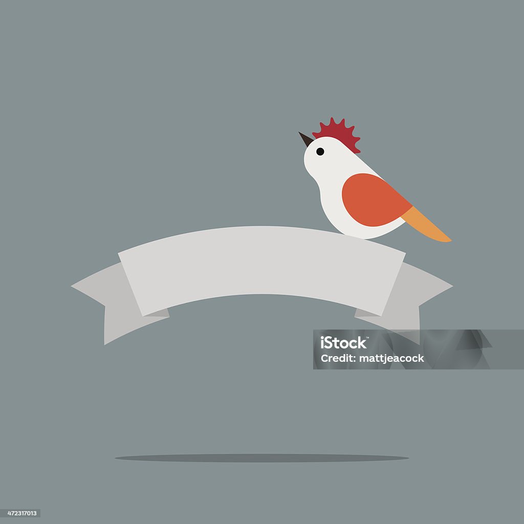 Pájaro en un banner - arte vectorial de Ala de animal libre de derechos
