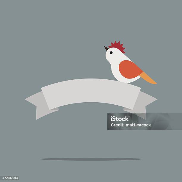 Ilustración de Pájaro En Un Banner y más Vectores Libres de Derechos de Ala de animal - Ala de animal, Animal, Cartel