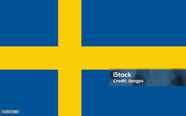 Drawing Of Blue And Yellow Flag Of Sweden-vektorgrafik och fler bilder på Sveriges flagga - Sveriges flagga, Sverige, Flagga