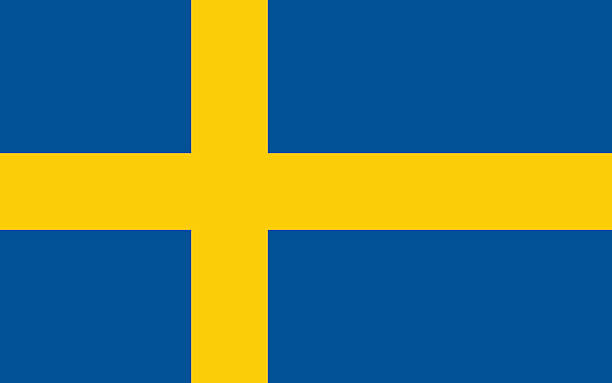 Drawing of blue and yellow flag of Sweden Proportion 10:16, Flag of Sweden are sweden stock illustrations